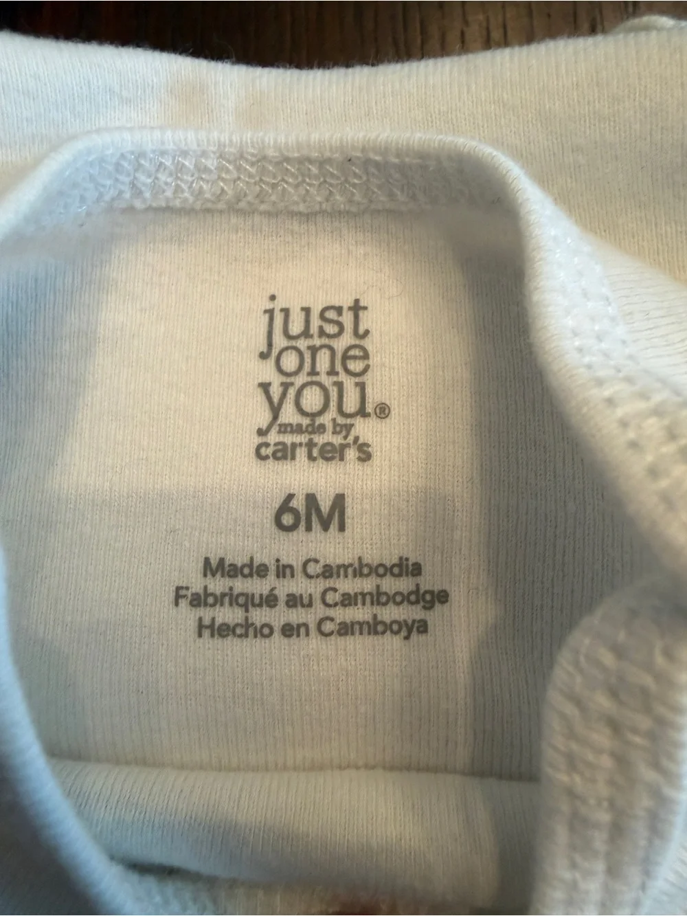 Carter’s Just One You White Short Sleeve Baby Bodysuits Onesies 6M 4 Pack